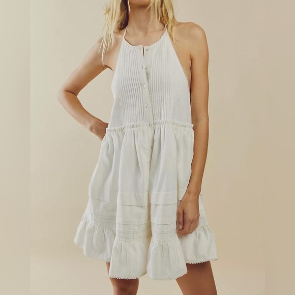 FREE PEOPLE  Desert Days Mini Dress In White Sz S - Picture 1 of 8